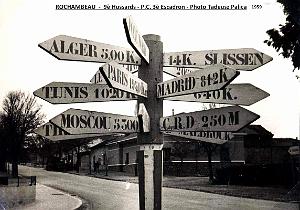 Rochambeau - Poteau indicateur - 9e Hussards  - 1959